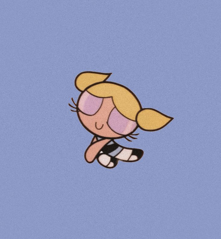 a cartoon girl is flying through the air