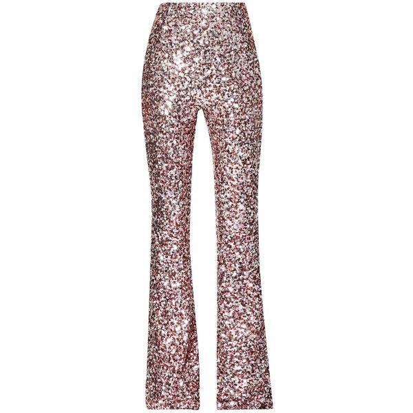 Embellished Pants, Sparkly Pants, Sequin Trousers, Christmas Pants, Sequin Flare Pants, Pink Pull, Red Trousers, Red Flare, Pink Trousers