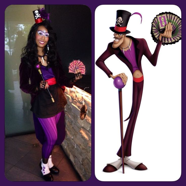 two photos one in purple and the other in black with an evil clown holding a fan