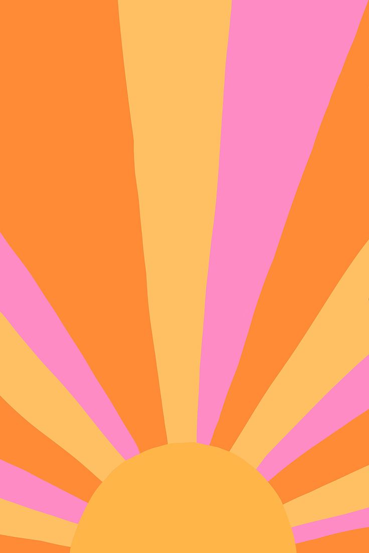 an orange and pink sunburst is shown in the middle of this graphic design