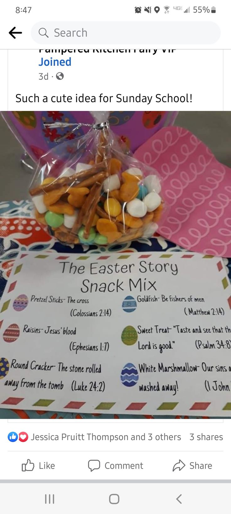 the easter story snack mix on twitter