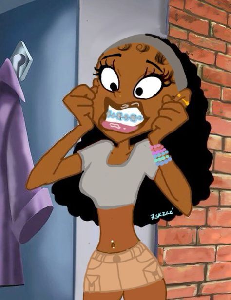 an animated image of a woman brushing her teeth