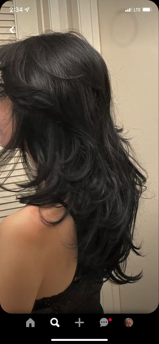 Black Hair Layers, Hair Inspired, Wolfcut Hair Long, Thick Wavy Hair, Hair Inspiration Long, Hair Inspiration Short, Hairstyles For Layered Hair, Haircuts For Wavy Hair, Wolf Cut