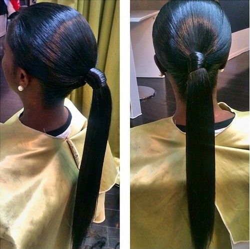 sleek low ponytail Black Ponytail, Stylish Ponytail, Sophisticated Hairstyles, Weave Ponytail Hairstyles, Sleek Ponytail Hairstyles, Weave Ponytail, Bubble Ponytail, Cute Ponytails, Black Ponytail Hairstyles