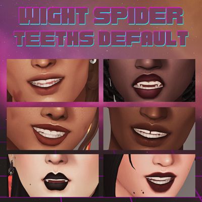 various images of different types of lips and mouth shapes with the words, night spider teeth def