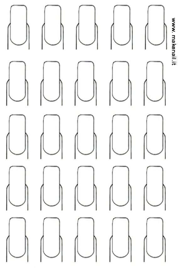 Nail Template Designs, Nail Outline, Printable Nail Art Templates, Nails Template, Printable Nail Art Practice Sheet, Book Nail Art, Printable Nail Art, Nail Template, Paznokcie Hello Kitty