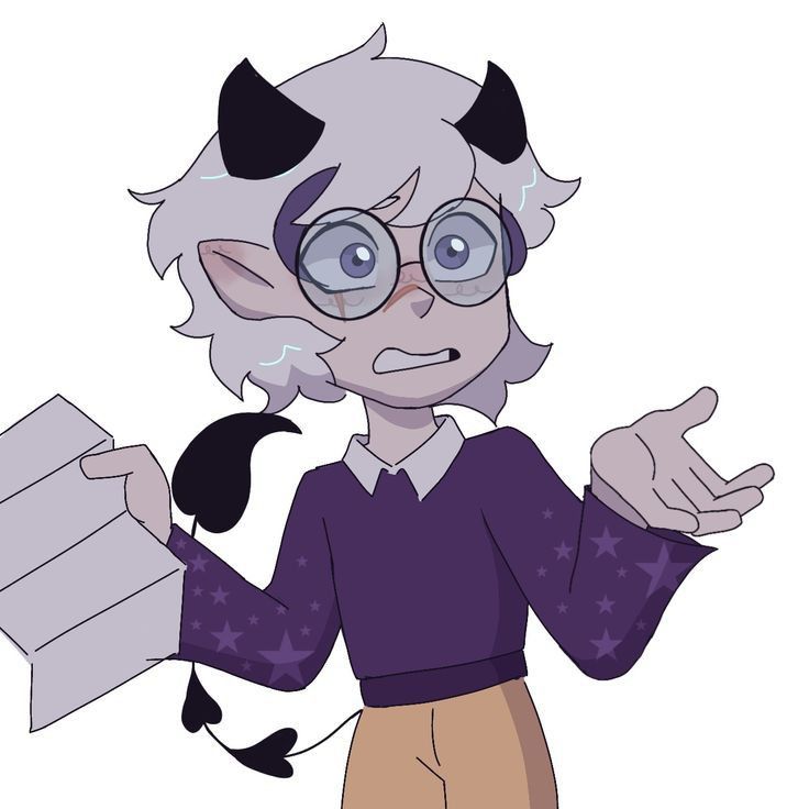 an image of a cartoon character with glasses holding something in one hand and pointing at it