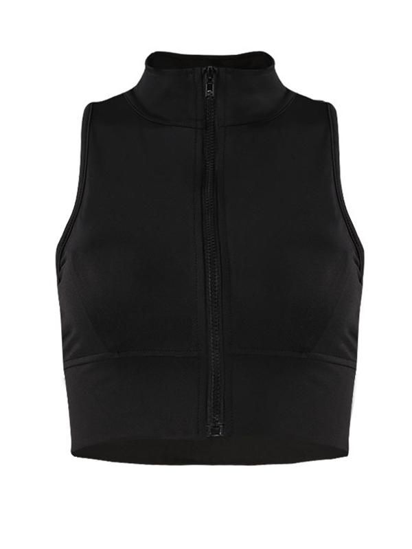 Sku CY-!24742 Material Polyester Style Wrap Feature Zipper Texture Straight Occasion Sports Neckline Stand Collar Seasons Spring Type Yoga Tops Color BLACK,GRAY Size S,M,L Size chart: Please consult the size chart we provide for this item's measurements to help you decide which size to buy. Please note: There may be 1-3cm differ due to manual measurement. CMINCH Cm Bust Shoulder Length S 71-83 21.5 30 M 75-87 22.5 31 L 79-91 23.5 32 Sleeveless Sportswear Crop Top For Light Sports, Black Nylon Crop Top For Workout, Sporty Elastane Crop Top For Sports, Black Elastane Tops For Training, High Neck Athleisure Activewear For Gym, Fitted Activewear With Zipper Closure For Workout, Functional Black High Stretch Tank Top, Functional Black Elastane Top, Versatile Black Tank Top For Sports