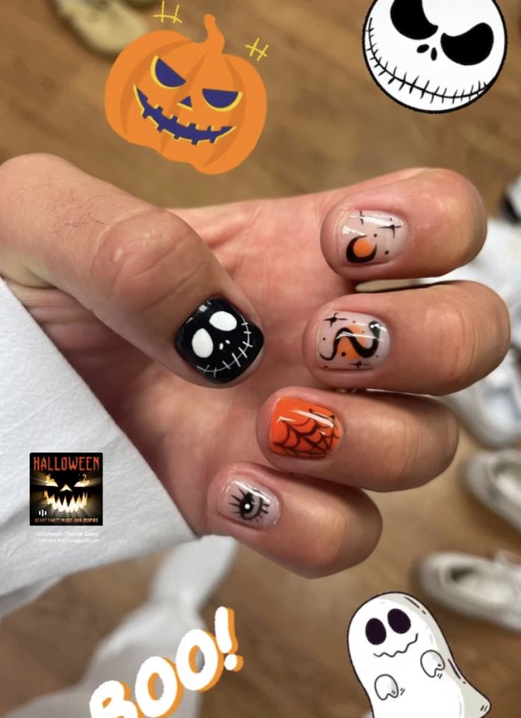 Men Nail Art Halloween, Male Halloween Nails, Halloween Men Nails, Men Halloween Nails, Masculine Nail Art Men, Halloween Nails Men, Gelish Halloween, Masculine Nail Art, Nail Designs For Halloween