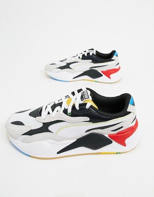 Puma RS-X3 trainers in white and black | ASOS Puma Rs X3, Puma Rs, Lined Denim Jacket, Brogue Shoes, Slim Fit Suit, Derby Shoes, Accessories For Men, Soft Suede, Saucony Sneaker