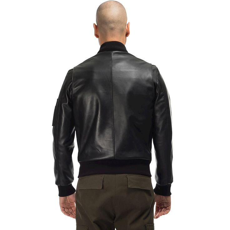 ITALIAN MEN LEATHER BOMBER JACKET, SLIM FIT . MADE WITH SOFT GENUINE LAMBSKIN LEATHER . COLOR : BLACK SIZE : CHECK CHART SIZES PHOTO #9 . MADE IN ITALY We've done our best to represent our true colors but due to the differences in screen resolution for computer monitors, colors can vary slightly. MATERIAL All our skins are tanned in Italy We Guaranty 100% the quality of what we are selling. SHIPPING & HANDLING LEATHER JACKETS will be shipped by UPS / FEDEX / DHL . Italian Men, Computer Monitors, Leather Jackets, Lambskin Leather, True Colors, Leather Men, Bomber Jacket, Leather Jacket, Resolution