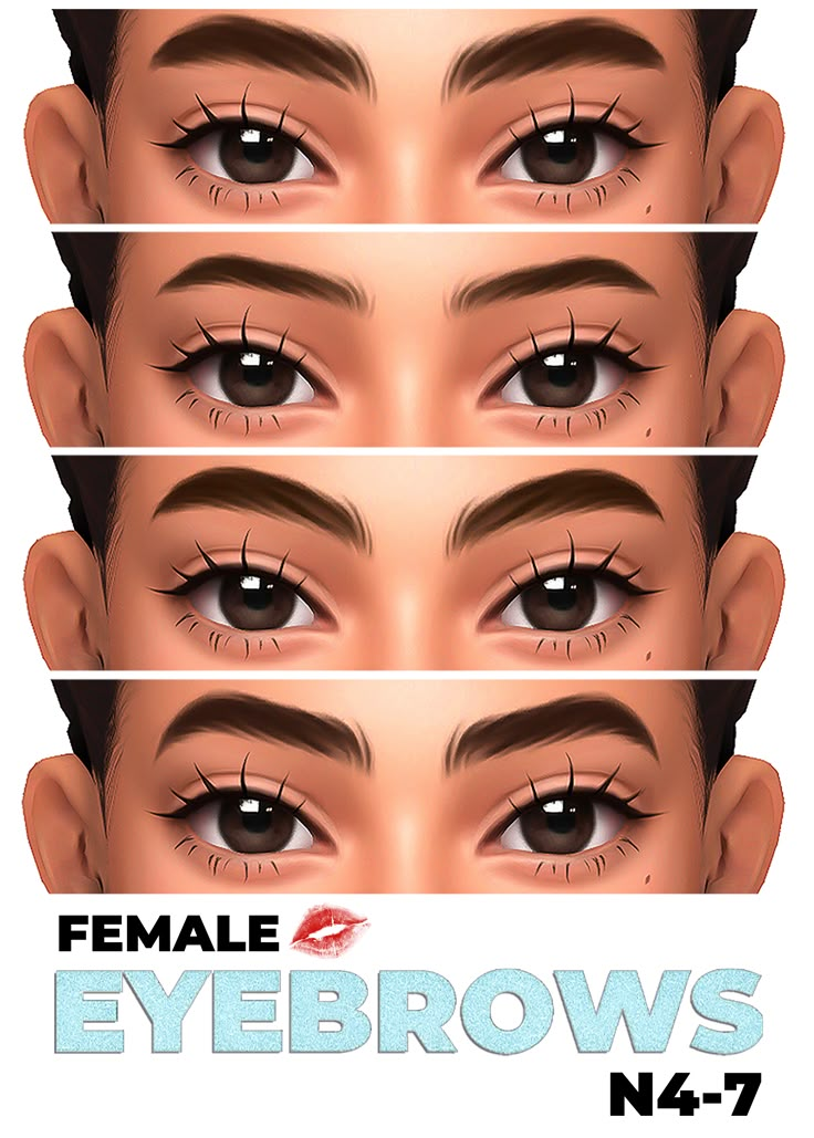 an image of female eyes with eyebrows for the simse game females eyebrows n4 - 7