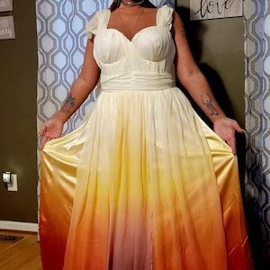 Sunset Ombre Wedding Dress Chiffon Wedding Dress Silk - Etsy Wedding Dress Slip, Wedding Gown Beach, Rainbow Wedding Dress, Wedding Dress Silk, Ombre Wedding Dress, Sunset Ombre, Dress Boho Wedding, Wedding Dress Boho, Ombre Wedding