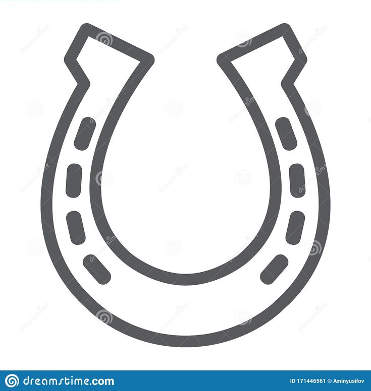 the outline of a horseshoe on a white background stock photo - image 349874