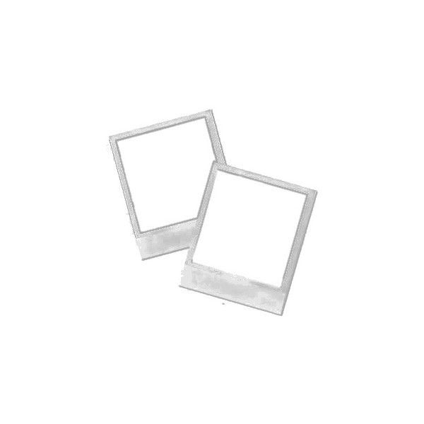 two white square frames sitting next to each other