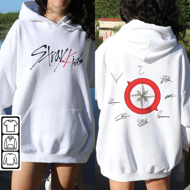 Skz Hoodie Merch, Kpop Hooded Sweatshirt For Winter, Kpop Hooded Sweatshirt For Fall, Kpop Style Hooded Sweatshirt For Fall, White Kpop Style Long Sleeve Sweatshirt, White Long Sleeve Kpop Sweatshirt, Kpop Hoodie With Letter Print For Winter, Kpop Style Hooded Hoodie For Streetwear, Kpop Style Winter Streetwear Sweatshirt