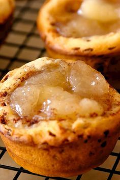 some food is sitting on a cooling rack