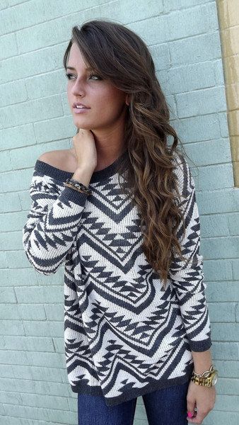 aztec! Aztec Sweater, The Cardigans, Fall Winter Outfits, Passion For Fashion, Autumn Winter Fashion, Dream Closet, Dress To Impress, Long Hair, Style Me