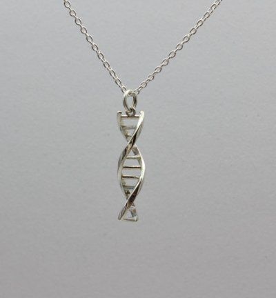 Dna Necklace, Dna Jewelry, Gold Leaf Necklace, Science Jewelry, Double Helix, Silver Necklace Statement, White Gold Necklaces, Chain Choker Necklace, Gifts For Nature Lovers