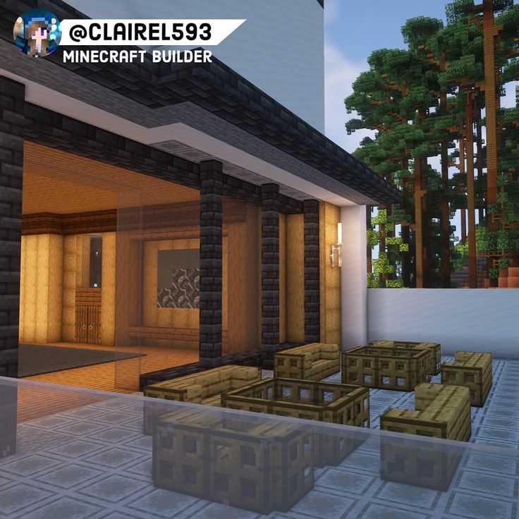 an image of a modern house in minecraft