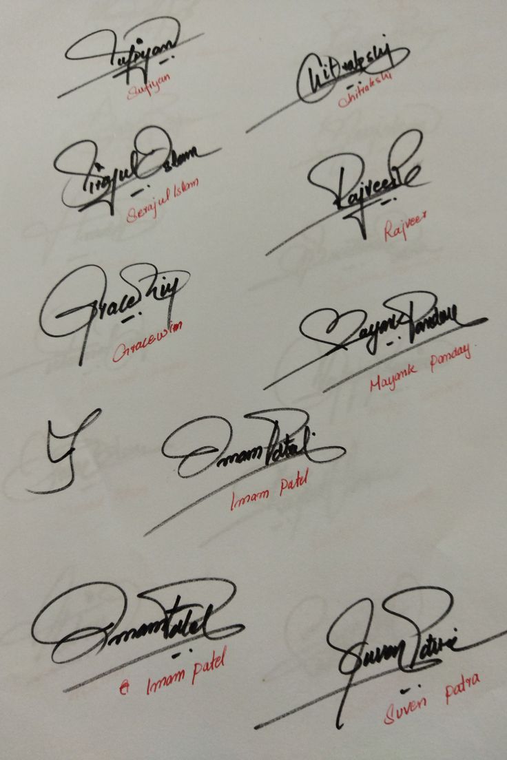 the signatures of many famous people