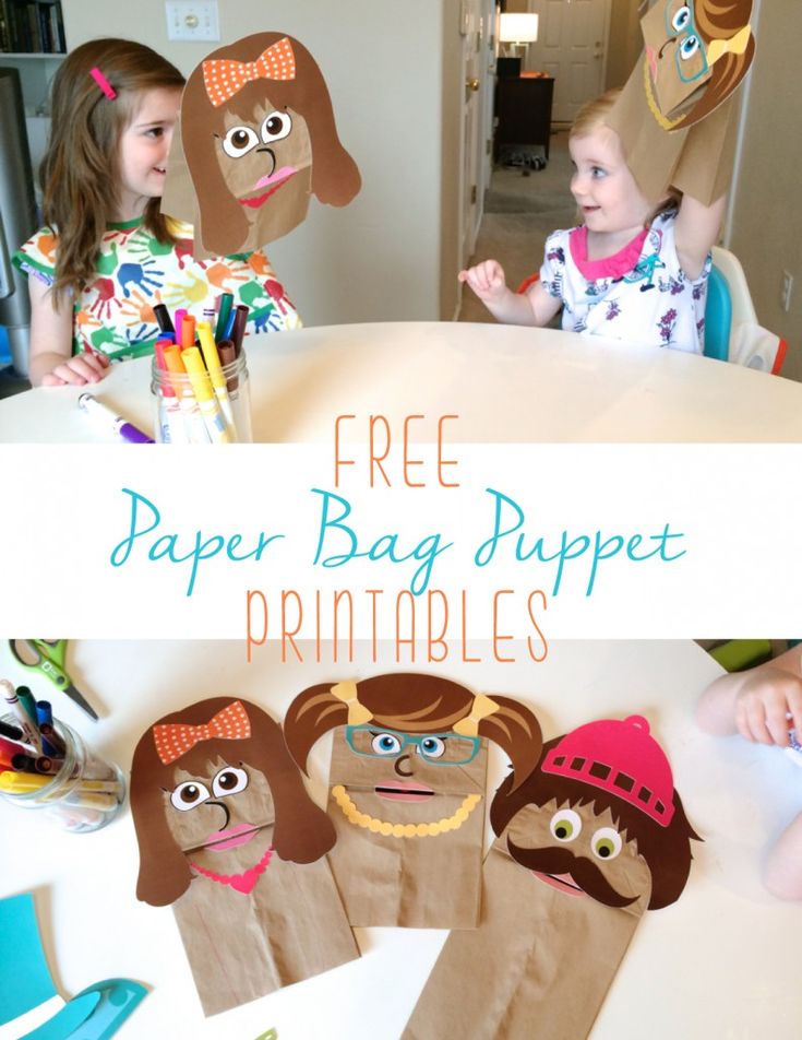 paper bag puppets for kids to make with the children's drawing on them