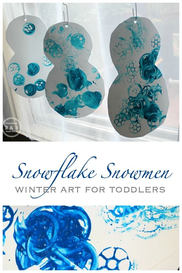 snowflake spoonen winter art for toddlers is an easy and fun project