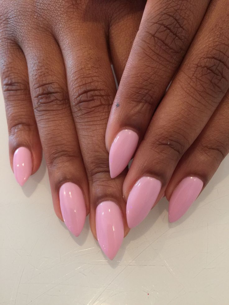 Bubblegum Pink Almond Nails, Short Oval Nails Spring, Mod About You Opi Gel, Short Almond Pink Nails, Pink Nails Almond Shape, Short Nails Shellac, Pink Dip Powder Nails, Nails Opi Gel, Opi Mod About You