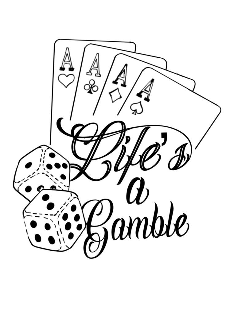 the words life's a game with dices and playing cards on white background