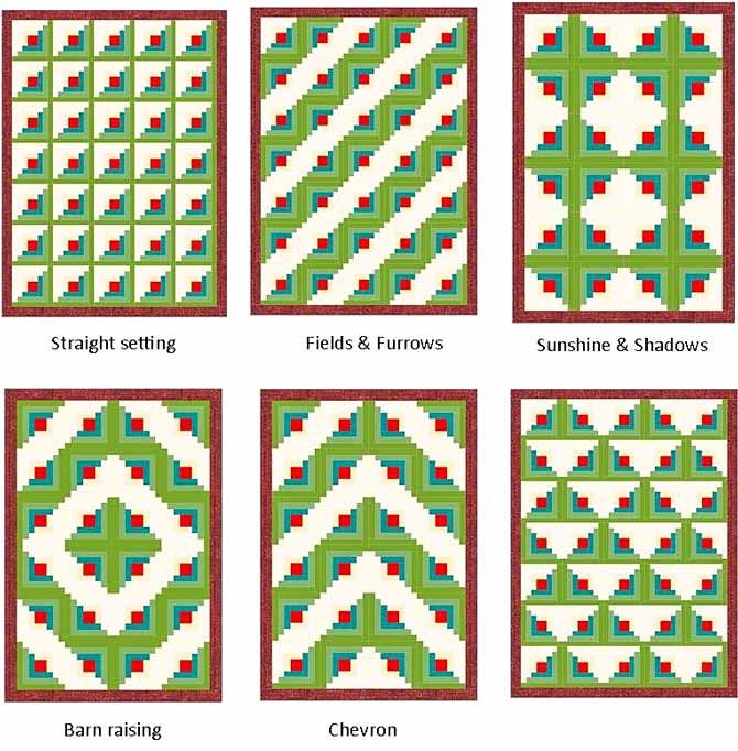 four different patterns for the same quilt