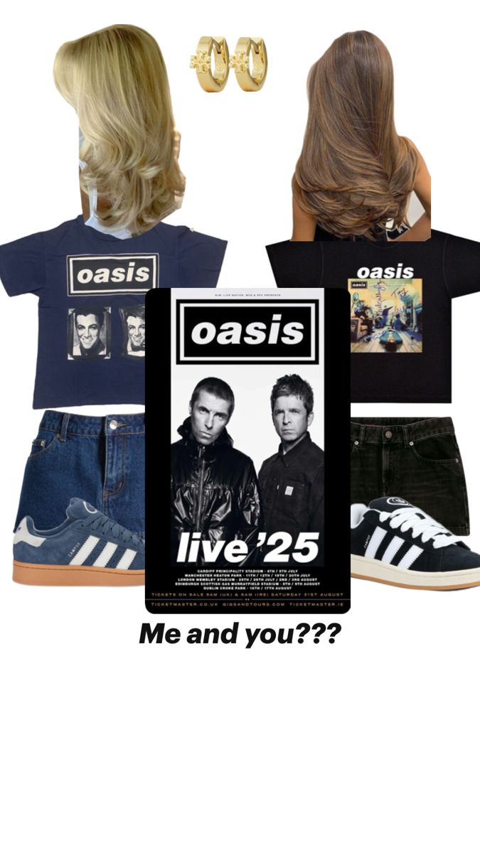 two people wearing t - shirts and shorts with the words oasis on them