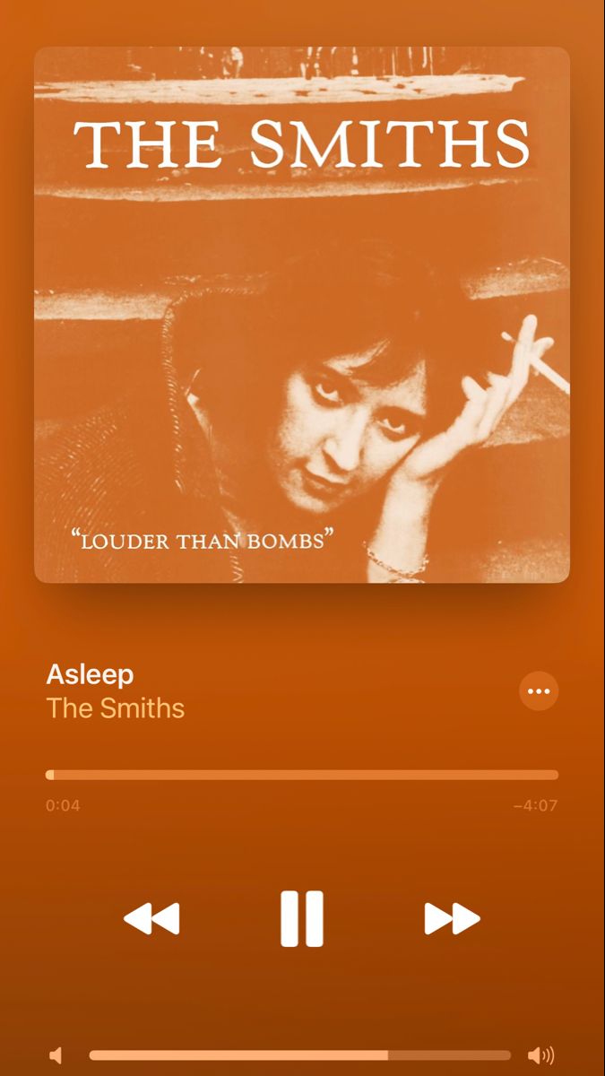 an orange music player with the words, the smiths on it's screen