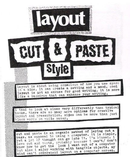 an advertisement for layout cut and paste style, with the words'layout cut & paste styles '