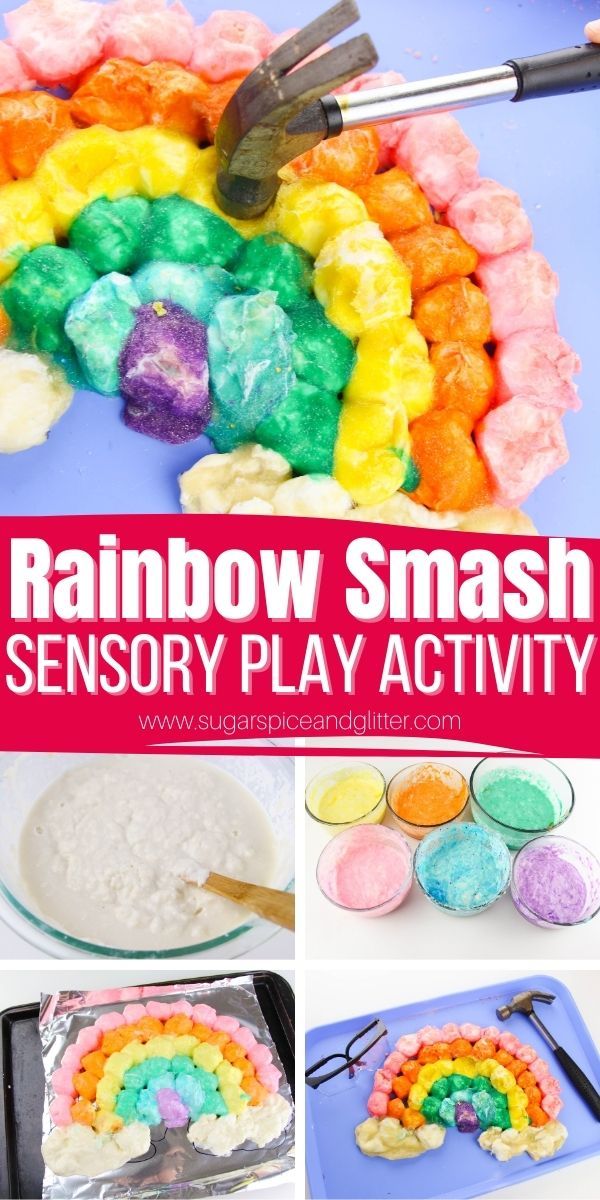 rainbow smash play activity for kids to make