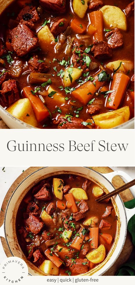 two pictures showing different types of beef stew