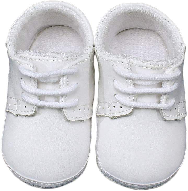 Little Things Mean a Lot Leather Crib Shoe White Lace-up Shoes With Brogue Detailing, Classic White Lace-up Leather Shoes, White Leather Lace-up Shoes With Textured Sole, White Leather Shoes With Stitched Sole, White Leather Shoes With Stitched Sole And Round Toe, White Leather Shoes With Textured Sole And Round Toe, White Lace-up Shoes With Stitched Sole, Classic White Closed Toe Leather Shoes, White Lace-up Leather Shoes