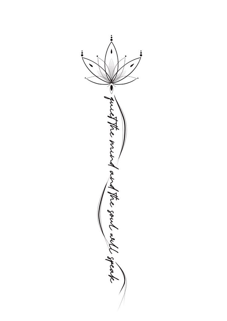 a black and white drawing of a flower with writing on it