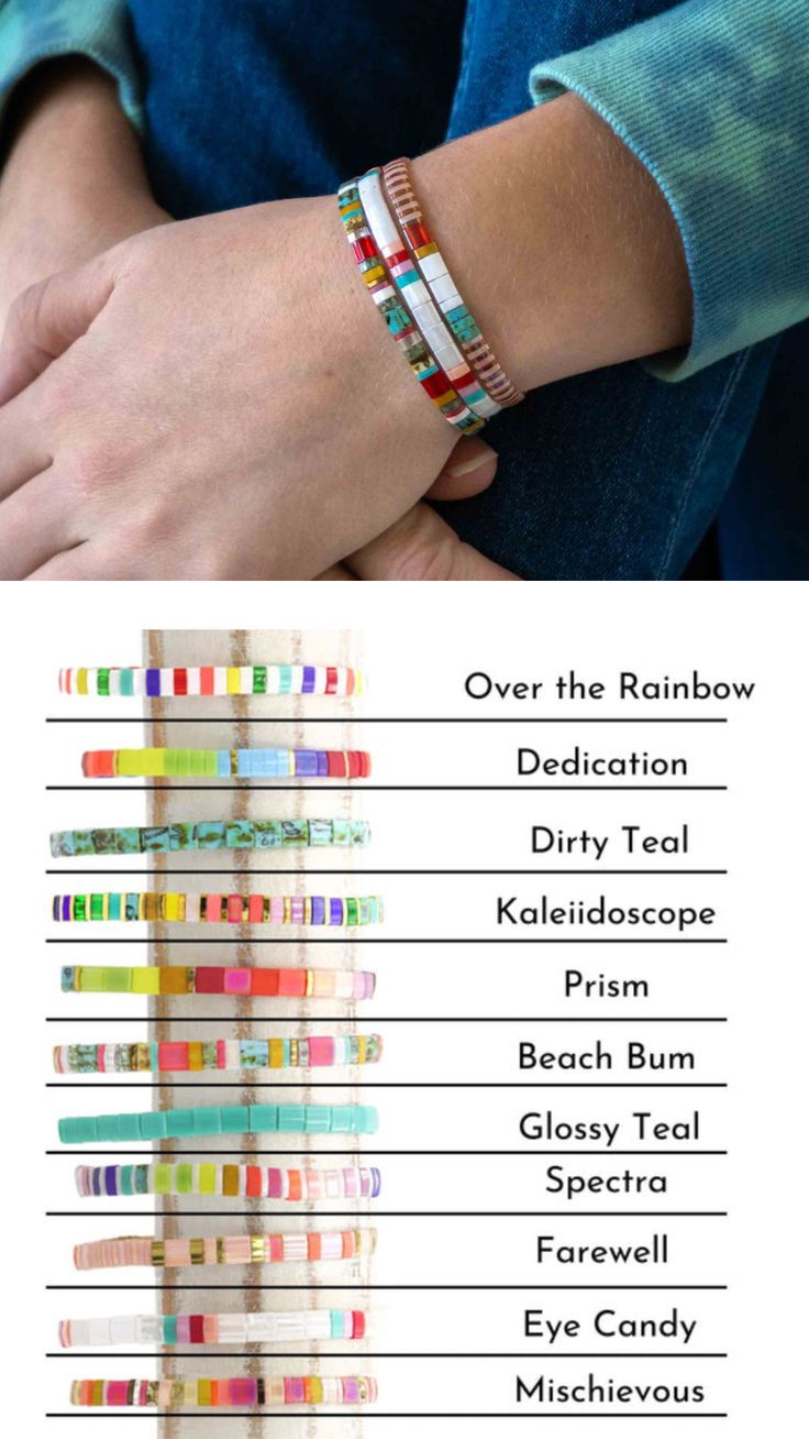 the rainbow bracelets are all different colors and sizes, but one is for each individual