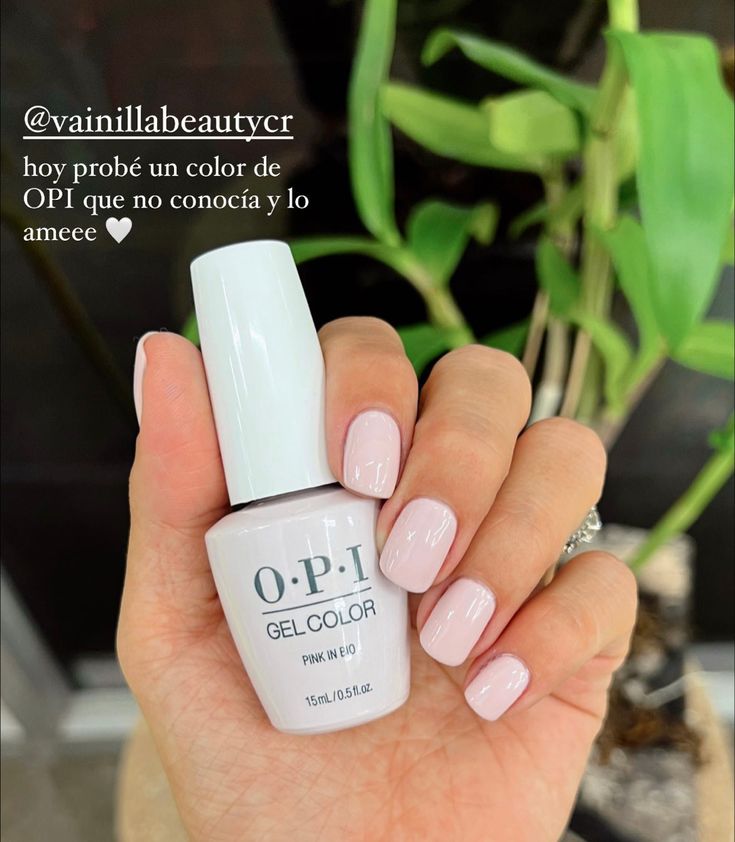 Pina Colada Gel Polish, Opi Pink In Bio Gel, Light Pink Opi Gel Polish, Whitish Pink Nails, Opi Pink Gel Polish, Light Pink Opi, Opi Pink In Bio, Opi Pink Gel, Opi Gel Polish Colors