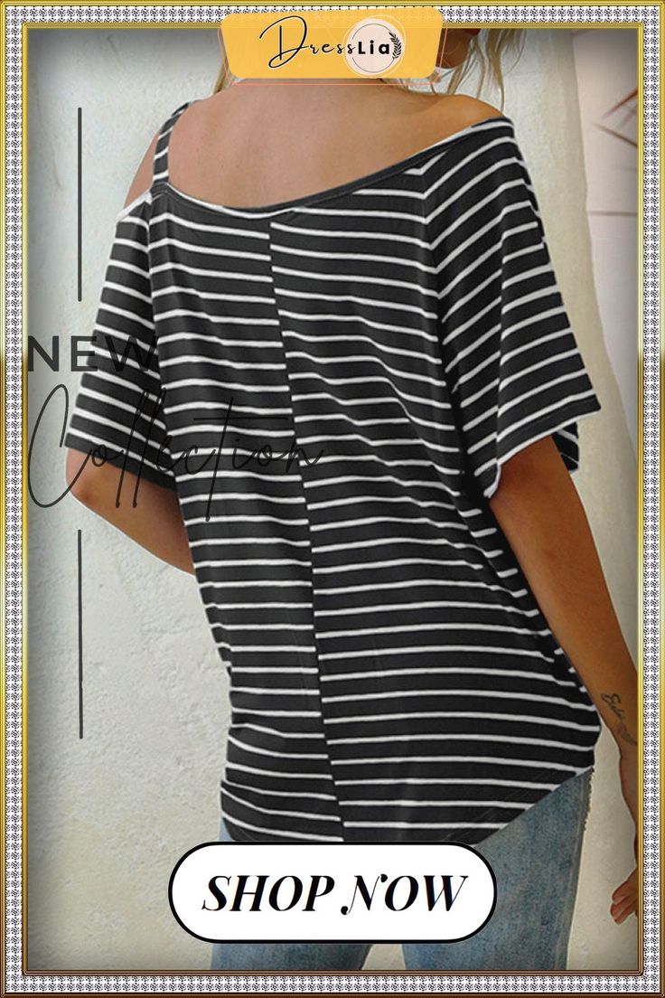 Fashion Street Striped Oblique Collar T-shirts Casual Cotton T-shirt With Side Stripes, Sportswear T-shirt With Side Stripes, Black Summer T-shirt With Contrast Stripes, Cheap Cotton T-shirt With Contrast Stripes, Affordable Cotton T-shirt With Contrast Stripes, Collar Tshirt, Collar, Street Style, T Shirt