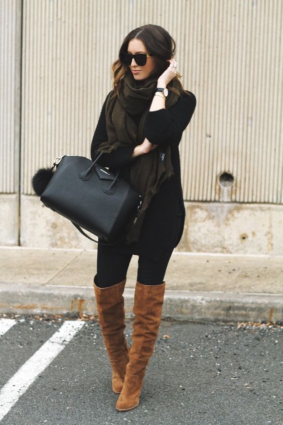 Looks Adidas, Outfit Botas, Bota Over, Trendy Fall Outfits, Street Style Chic, Fall Street Style, Boots Knee, Fall Winter Style, Casual Winter Outfits