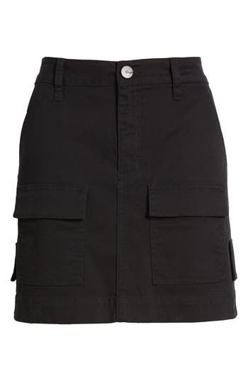 Perfect your casual-cool vibe in this trend-right denim skirt designed in a pencil silhouette with cargo pockets and an airy back vent. 16" to 17" length Zip fly with button closure Front slant pockets; cargo flap-patch pockets 98% cotton, 2% spandex Machine wash, tumble dry Imported Mid-rise Cotton Cargo Skirt With Pockets, Trendy High Rise Cargo Skirt With Pockets, Mid-rise Denim Skirt With Pockets For Work, Short Denim Skirt With Pockets For Work, Workwear Denim Mini Skirt With Pockets, Workwear Mini Denim Skirt With Pockets, Black Cargo Skirt With Pockets For Work, Mini Denim Skirt With Pockets For Work, Workwear Short Cotton Denim Skirt