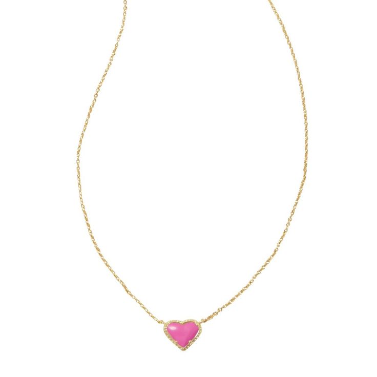 Dainty, sweet, and oh-so-chic, the Anna Pendant Necklace will have you feeling the love. An adorable heart pendant on a delicate chain, style this sweet necklace solo or stacked for a fun, flirty look. To preserve your fashion jewelry for years to come, agents such as soaps, perfumes, lotions, makeup, hair and cleaning products, and other chemical contact should be avoided. Take care to remove jewelry before showering, sleeping, exercising or swimming. Kendra Scott is known for its design and ma Brass Pendant Necklace, Preppy Jewelry, Target Gifts, Sweet Necklace, Kendra Scott Necklace, Jewelry Accessories Ideas, Delicate Chain, Kendra Scott Jewelry, Girly Jewelry