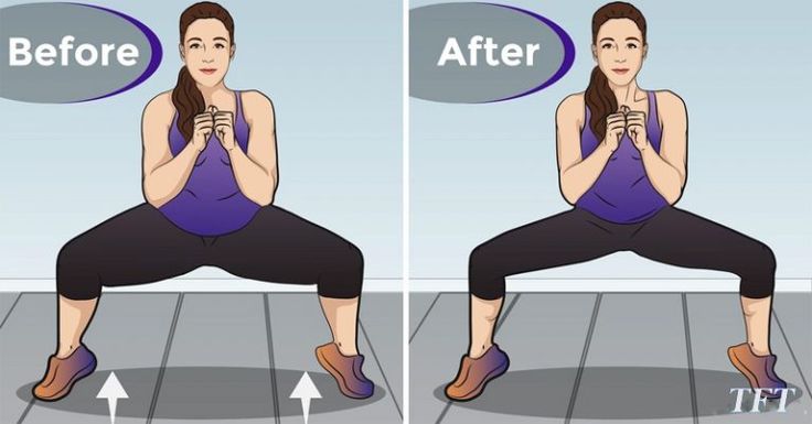 a woman doing yoga poses with the words before and after