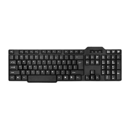 a black computer keyboard on a white background