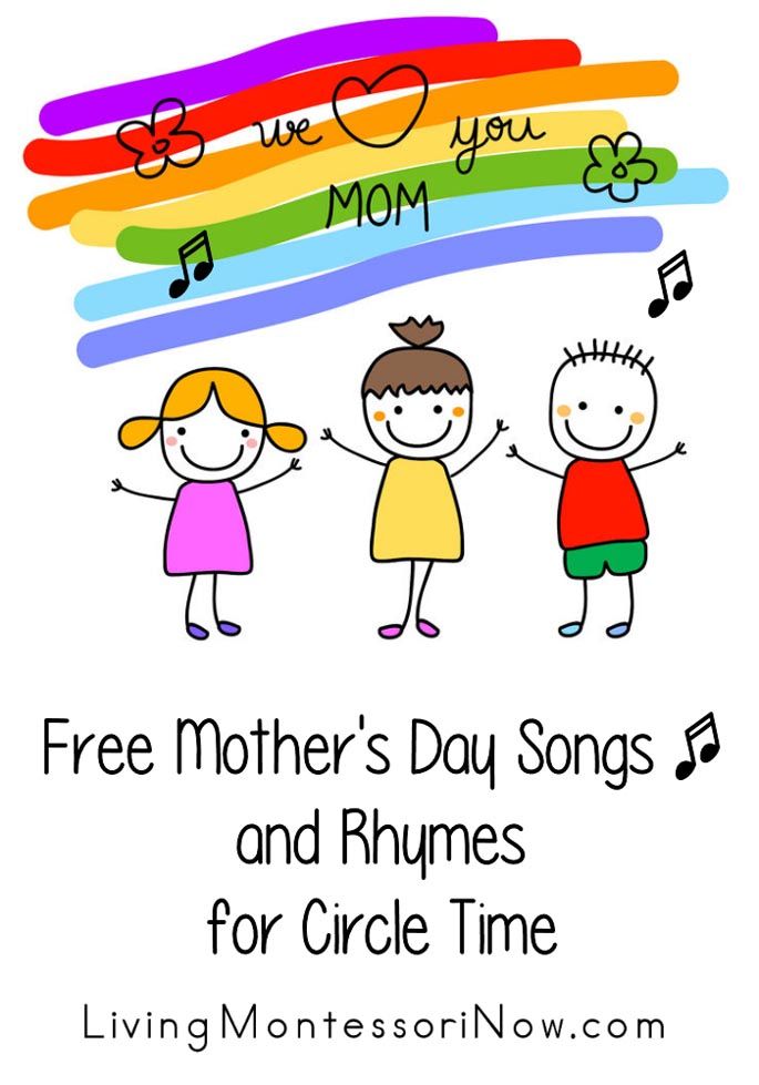 a mother's day song with three children holding hands and the words free mother's day songs and rhymes for circle time