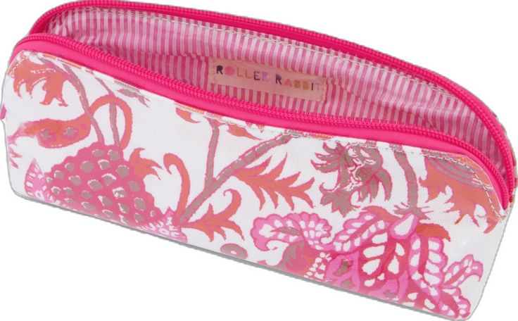 Pink Cosmetic Bag With Pen Holders For Daily Use, White Cosmetic Bag With Pen Holders For Everyday Use, Pink Compact Cosmetic Bag Gift, Travel Cosmetic Bag Pouch With Pen Holders, Pink On-the-go Cosmetic Pouch, Compact Pink Cosmetic Bag, Pink Compact Pouch, Compact Pink Pouch For Personal Use, Trendy Rectangular Cosmetic Bag As Gift