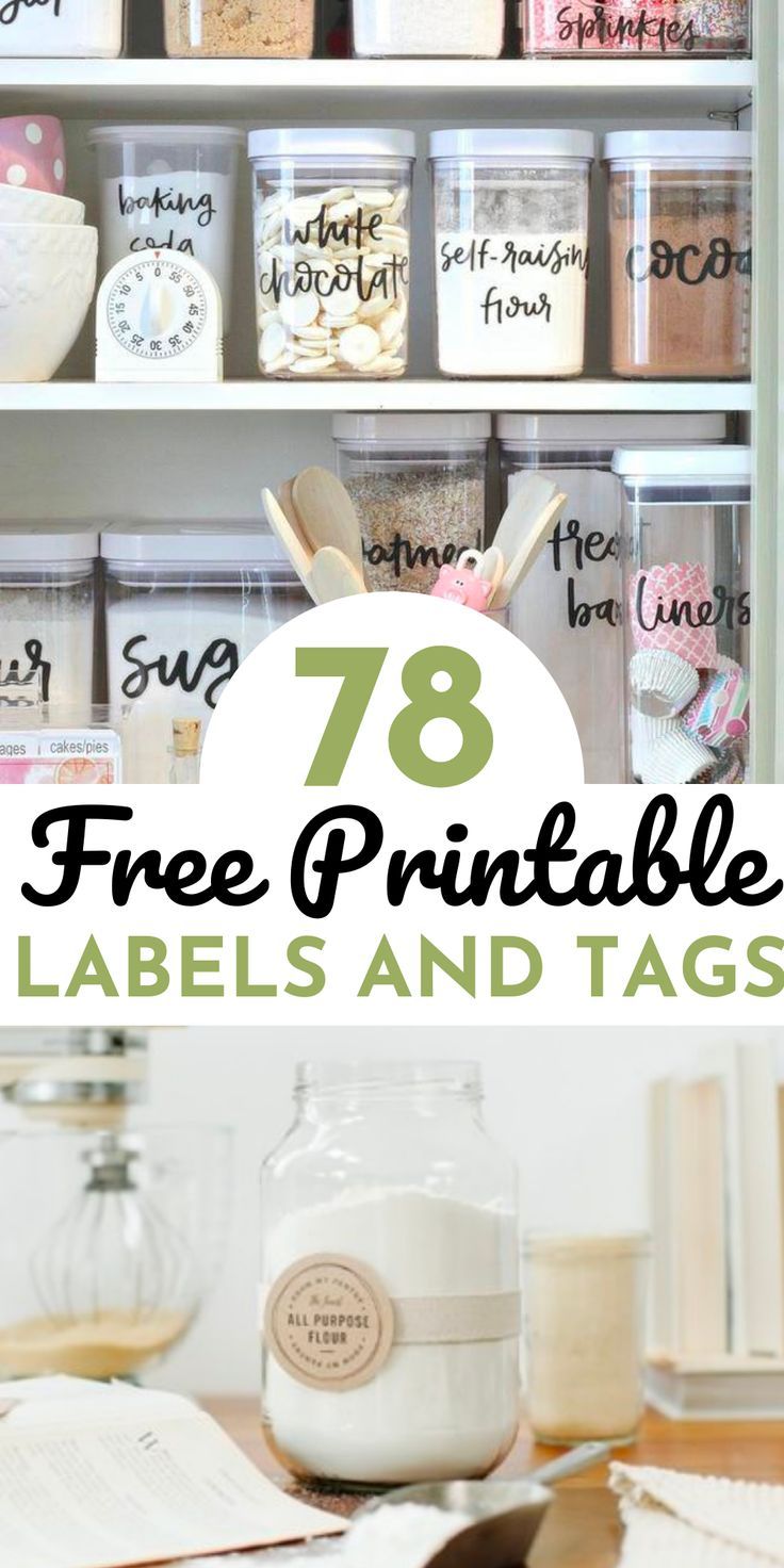 the words 78 free printable labels and tags are displayed in front of an open bookcase