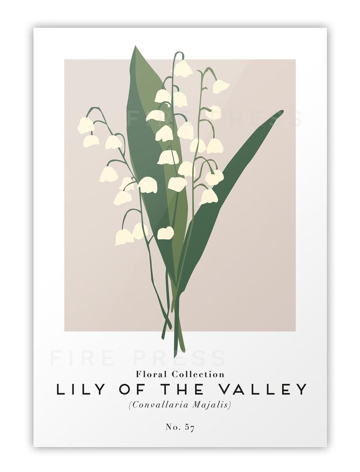 a poster with lily of the valley flowers