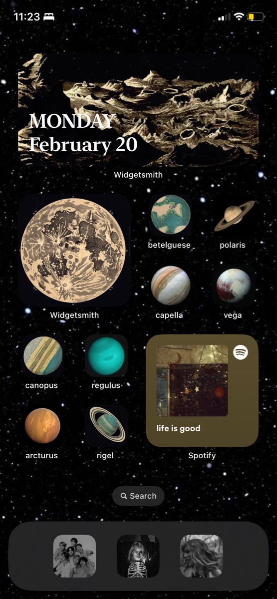 an iphone screen showing the solar system